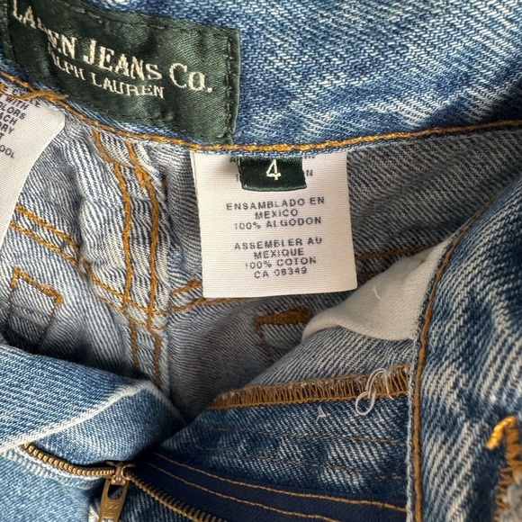 Vintage 90s Ralph Lauren Cut-Off Raw Hem Cotton Jean Denim Booty Shorts size 4 - Picture 6 of 7